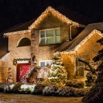 25 méteres, 500 LED-es, karácsonyi jégcsap izzósor, sziporkázó fényfüzér, meleg fehér fénnyel