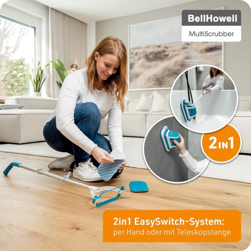 Bellhowell MultiScrubber - Elektromos suroló-  2 az 1-ben easy switch vezeték nélküli, akkumulátoros kézi súrológép