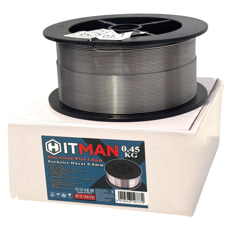 Hitman HA-9010 Porbeles Védőgáznélküli Hegesztőhuzal 0,45kg, 0,8mm