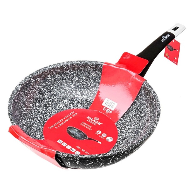 Wok Serpenyő 30 cm – Alumínium, Gránit Bevonattal Indukciós - ZILNER ZL-7904