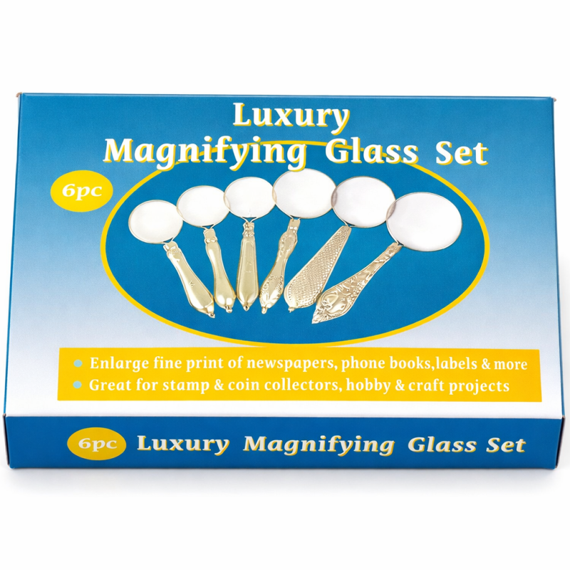 Luxus Ezüst Kézi Nagyító Szett 4X–10X