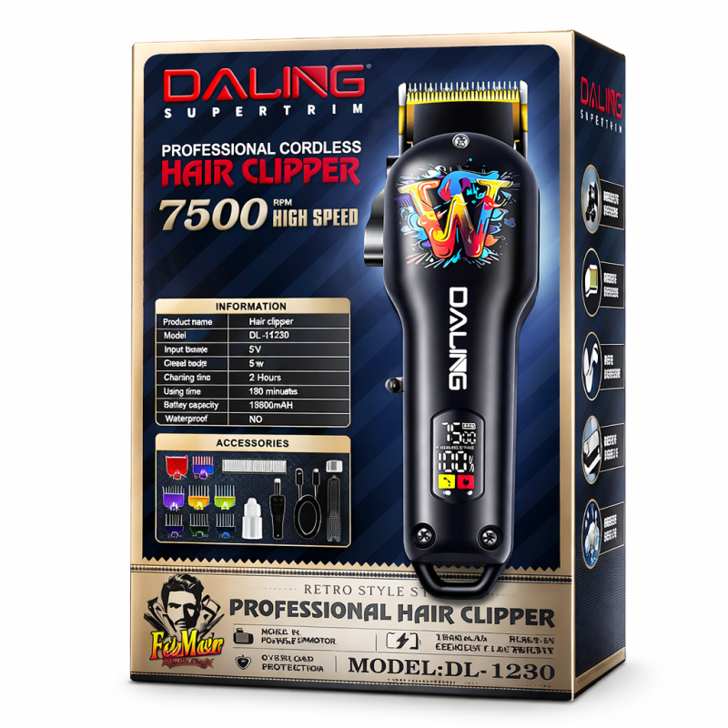 Daling DL-1230 Professzionális Vezeték Nélküli Hajvágó – 7500 RPM