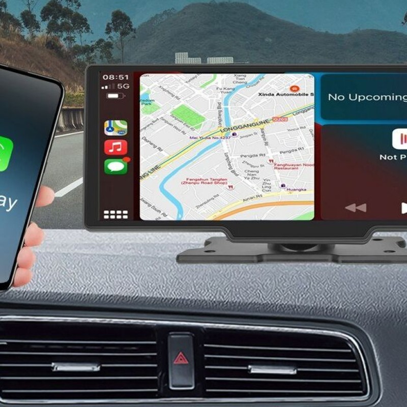 Hordozható 10,26” Autós Kijelző – Vezeték nélküli CarPlay és Android Auto támogatással