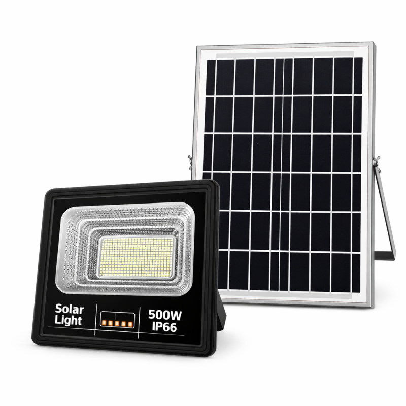 500W Napelemes LED Reflektor IP66 – Nagy teljesítményű kültéri solar lámpa - JORTAN