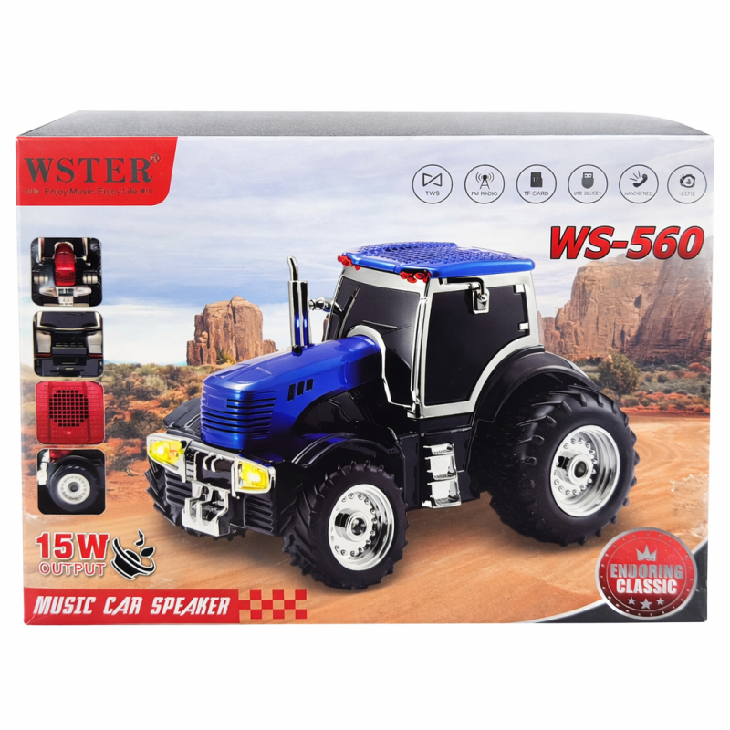 Traktor formájú Bluetooth hangszóró 15W – WS-560 vezeték nélküli sztereó hangszóró TWS funkcióval