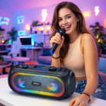 ZQS4217 Bluetooth Karaoke Hangszóró Mikrofonnal – 8W x2, RGB LED, 3600 mAh