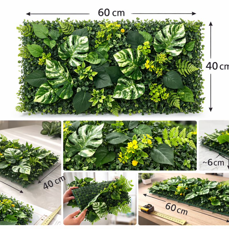 Műnövény Falpanel 60x40 cm – Monstera Green