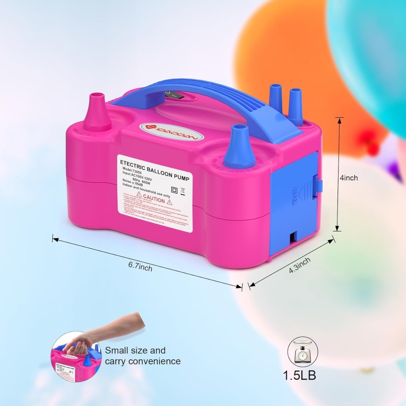 Lufi pumpa, elektromos, 600 w, 110v 2 fejes, pink