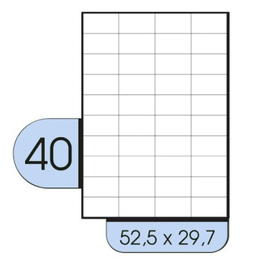 DataLine Esselte fehér etikett címke A4, 40db x 100 lap /cs (52,5 x 29,7mm) 36824
