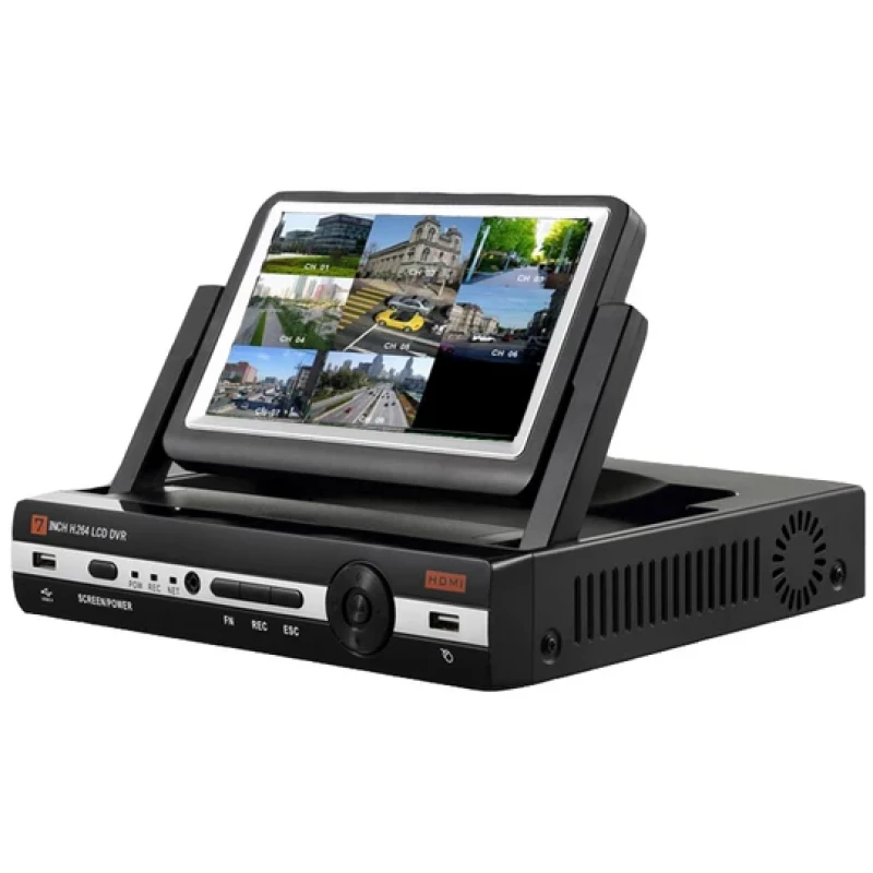8 csatornás DVR kamerarögzítő H.264 AHD/TVI/IP támogatással és beépített kijelzővel