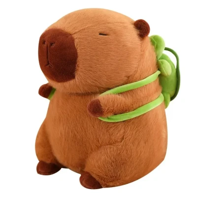 Capybara plüss levehető teknős hátizsákkal 25cm