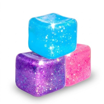 Cube Squeeze Ball – Csillámos Stresszoldó Kocka - Squish