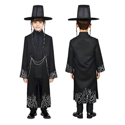 K-POP stílusú sötét varázsló / démonvadász jelmez fiúknak – kalappal