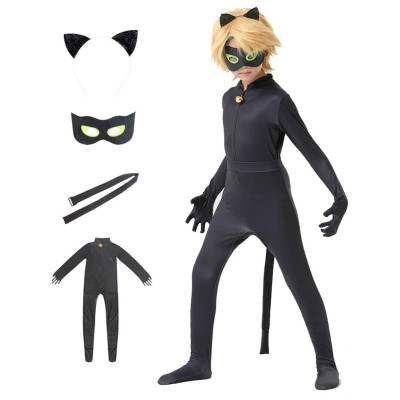 Miraculous Fekete Macska jelmez parókával és kiegészítőkkel