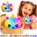 Dumpling Squishy – Unikornisos Színátmenetes Puha Stresszoldó Gőzgombóc