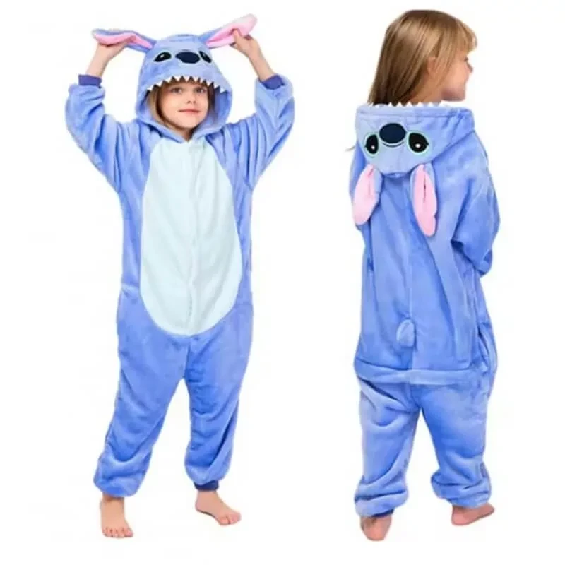 Stitch jelmez plüss pizsama kigurumi gyerekeknek – puha, meleg és kényelmes