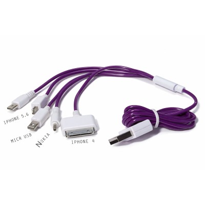 USB Charger 5 in 1  Apple Lightning, Nokia, Apple 30 Pin, MiniUSB, Micro USB