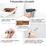 Elite Home® falra szerelhető fa WC-papír tartó polccal