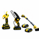 Hayami 3 az 1-ben akkumulátoros kerti szett - magassági ágvágó láncfűrész és metszőolló, teleszkópos nyél HA-1008-1