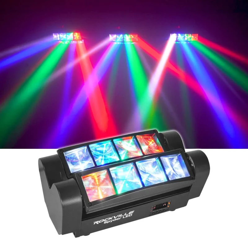 Spider LED Moving Head RGBW – 8×3W DMX512 Zenevezérelt LED Színpadi Fény HAYAMI KL25-120