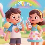 Gyerek Videó Walkie-Talkie – 2 állomásos készlet (rózsaszín + kék)