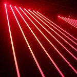 8 LED 8 Eyes Red Laser DJ Beam Lézerprojektor Fény Mozgó Fejekkel a DMX512 LED Disco Stage Lighting Bar Effect 500mwx