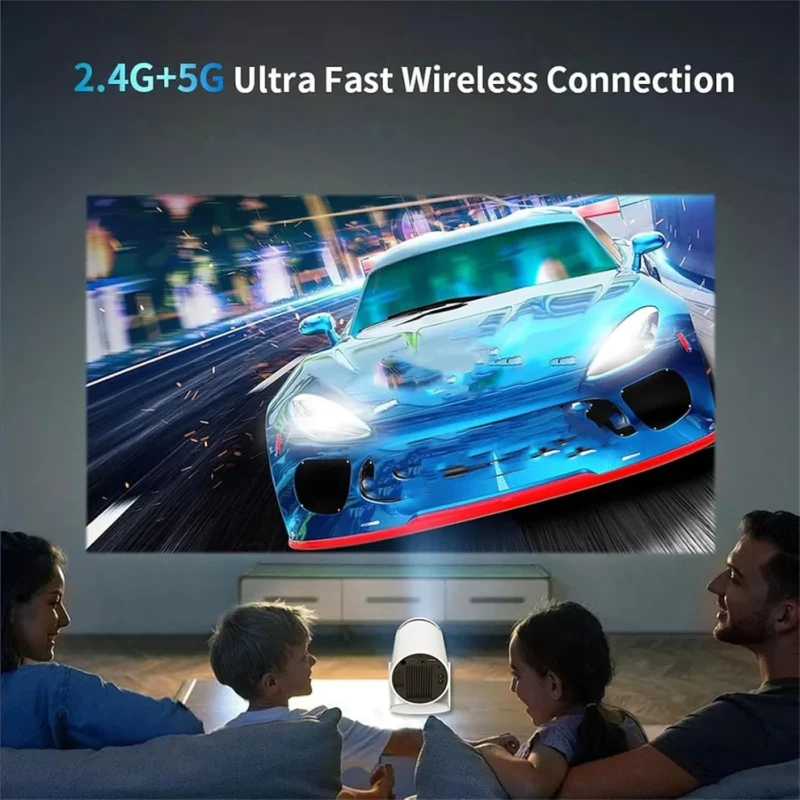 Intelligens 4k videoprojektor játékkonzollal, VSM, Android TV 11.0, távirányító, WiFi 6, Bluetooth 5.0