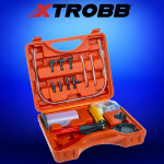 Manuális vákuumnyomású szivattyú, fékrendszer légtelenítő készlet 120 ml-es tartállyal, tartozékokkal kofferben