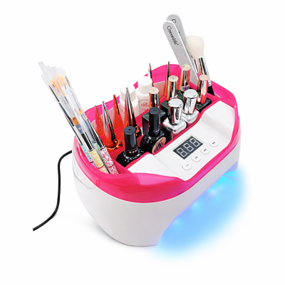 2 AZ 1-BEN MŰKÖRMÖS UV/LED LÁMPA TÁROLÓVAL 110W