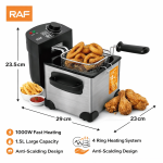 Professzionális Olajsütő – 1000W, 1.5L Elektromos Fritőz - RAF R.5229