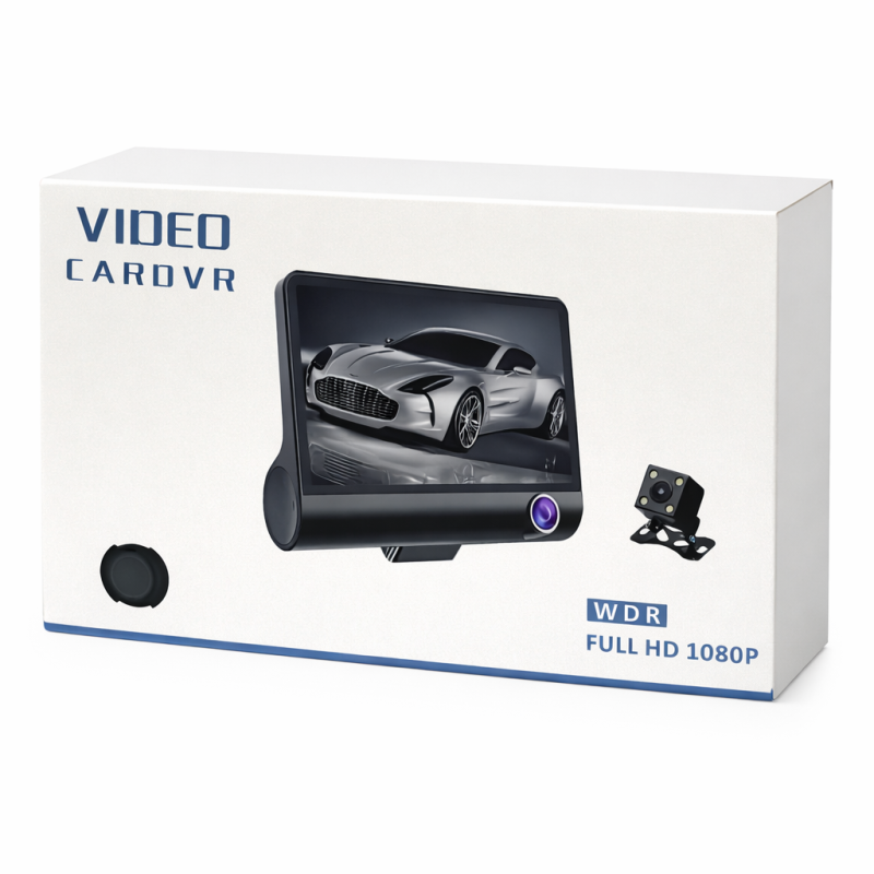 CAROVR fedélzeti kamera rendszer - 3 Kamerás Autós Menetrögzítő Kamera – Full HD 1080P, Tolatókamera, Éjjellátás