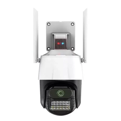 Titan 360° 5MP WiFi PTZ kültéri biztonsági kamera – iCSee, éjjellátás, mozgáskövetés, IP66 (fehér-fekete) KE-23-115