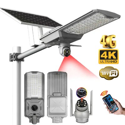 Solar Street Light kamerával 4G Wifi 4K kültéri napelemes figyelő lámpa 600W CCTV vezeték nélküli SPM-TK01