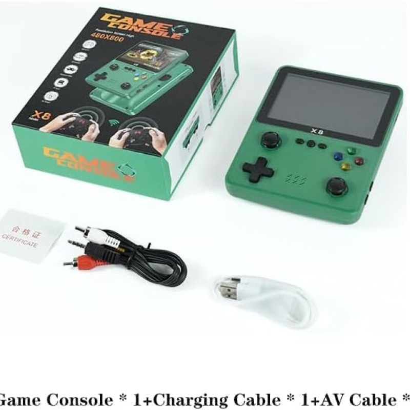 X8 kézi játékkonzol Retro Nosztalgikus játékkonzol 4,3 hüvelykes képernyővel, 1500 mAh lítium akkumulátoros játékvezérlővel, 480x800 Game Console