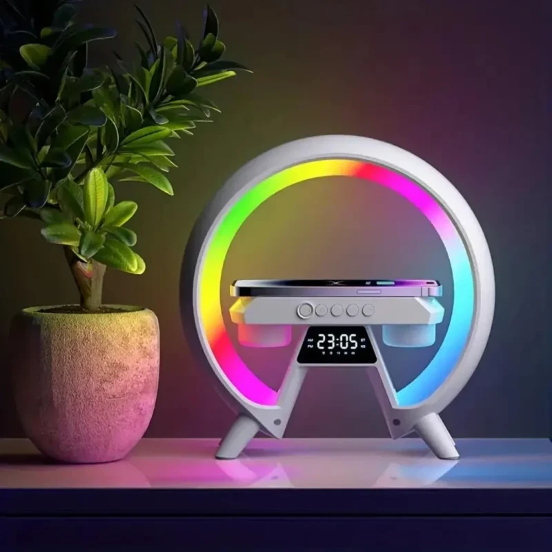 Többfunkciós vezeték nélküli RGB LED lámpa hangszóróval, bluetooth kapcsolattal Időkijelzés és ébresztőóra funkció XM-X63