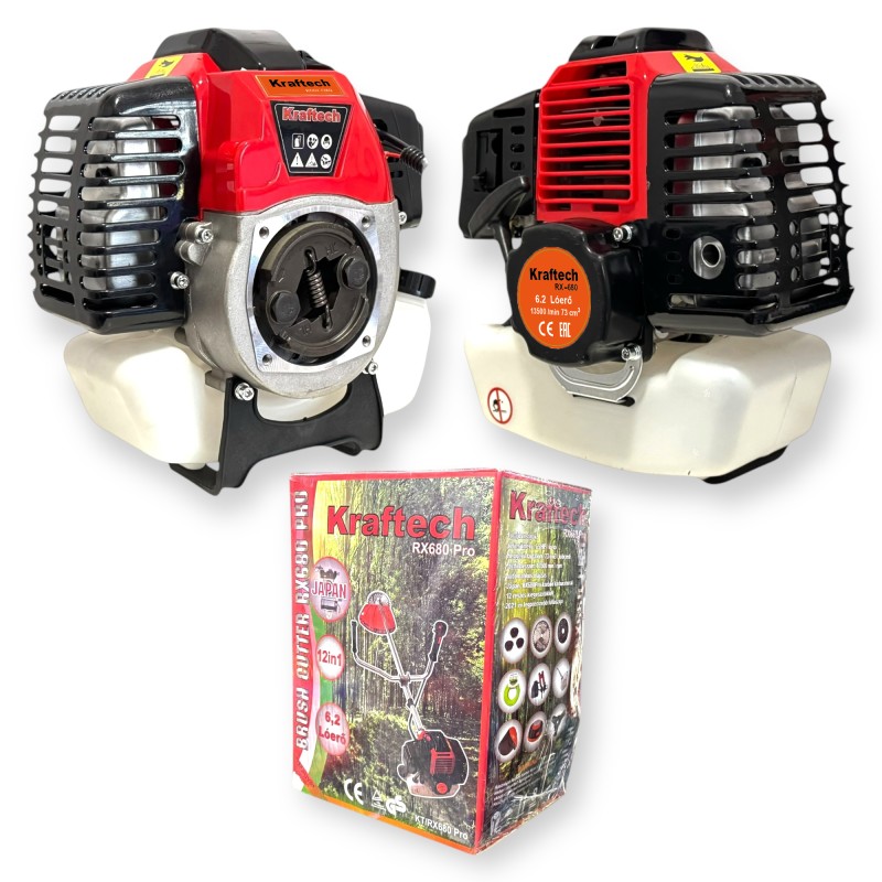 KrafTech KT/RX680-Pro benzinmotoros fűkasza és bozótvágó 6,2 LE, 73 cm³