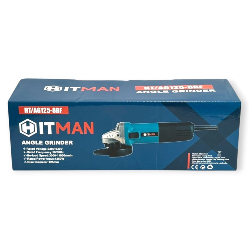Hitman HT-AG125-8RF Sarokcsiszoló 1250W, 125mm, Fordulatszámszabályzós
