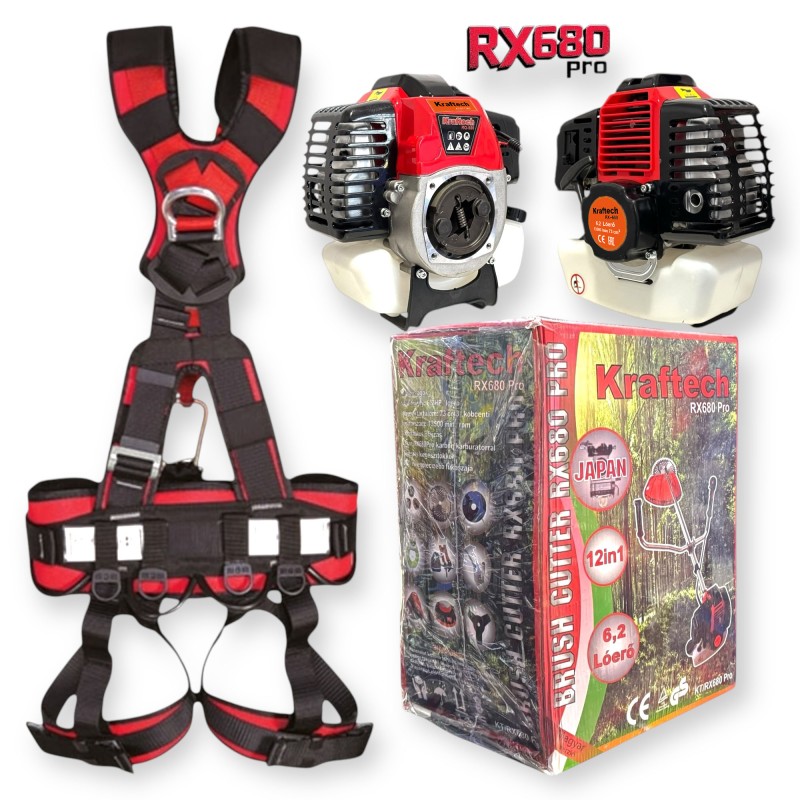 KrafTech KT/RX680-Pro benzinmotoros fűkasza és bozótvágó 6,2 LE, 73 cm³