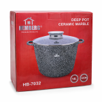 Mély fazék – 14L, 32 cm, Kerámia Márvány Bevonattal, Hemberg HB-7032