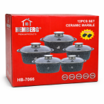 12 Részes Edénykészlet – Kerámia Márvány Bevonattal, Hemberg HB-7066