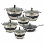 12 Részes Rozsdamentes Edénykészlet, Indukciós - Zilner ZL-8155