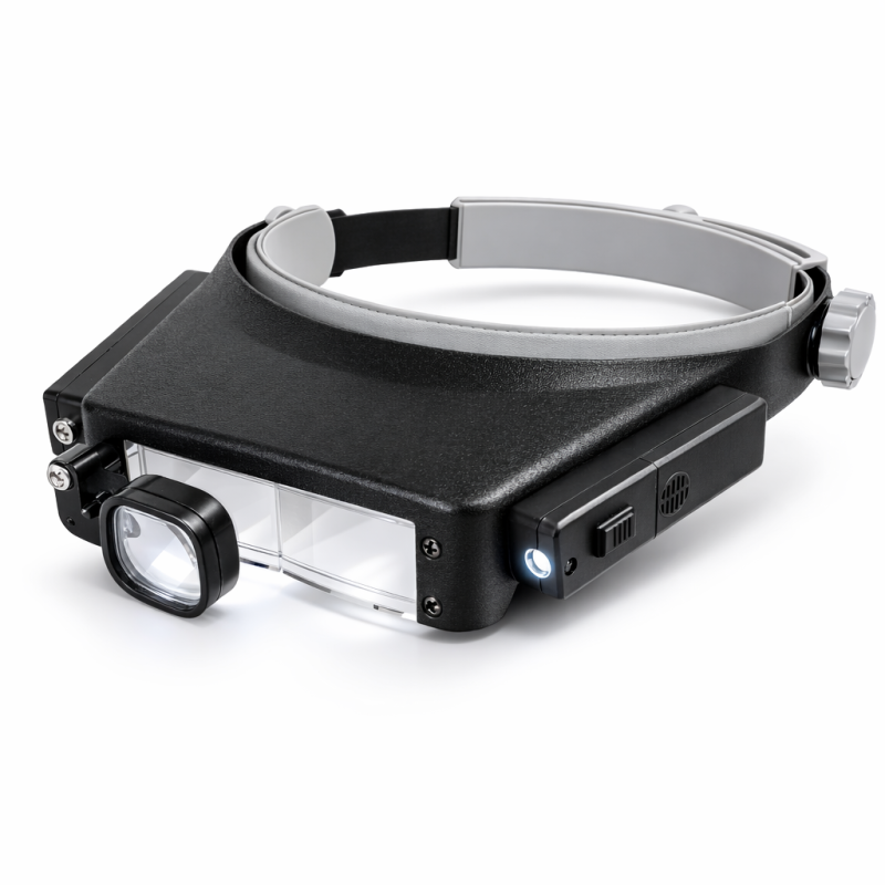 Fejpántos nagyító, Fejre szerelhető nagyító dupla LED világítással ZL202230196184-9