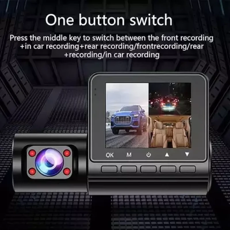 KOS-14011 Fedélzeti Kamera 3 Kamerával – Full HD 1080P, Magyar Menü, Éjszakai Látás