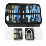 18 darabos zárnyitó (lockpick) készlet – kezdőknek és haladóknak | Locksport szett átlátszó gyakorló zárakkal