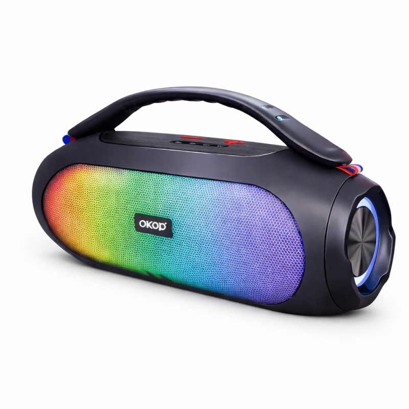 OKOP KP-819 Hordozható Bluetooth Hangszóró, 40W, Beépített Mélynyomó, RGB Világítással