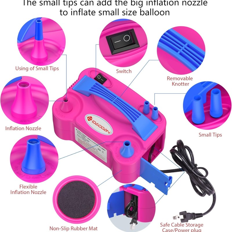 Lufi pumpa, elektromos, 600 w, 110v 2 fejes, pink