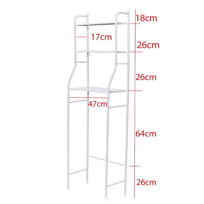 Fürdőszobai tároló állvány WC fölé, 3 polcos - TOILET Rack