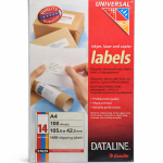DataLine Esselte fehér etikett címke A4, 14db x 100 lap /cs (105 x 42,3mm) 57629