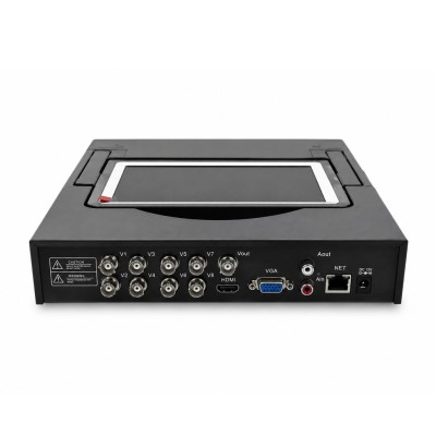 8 csatornás DVR kamerarögzítő H.264 AHD/TVI/IP támogatással és beépített kijelzővel