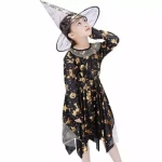 Arany-fekete Farsangi Halloweeni Varázsló Boszorkány Jelmez Kalap és Ruha